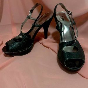 Sparkly Black Fiona 4-inch heels